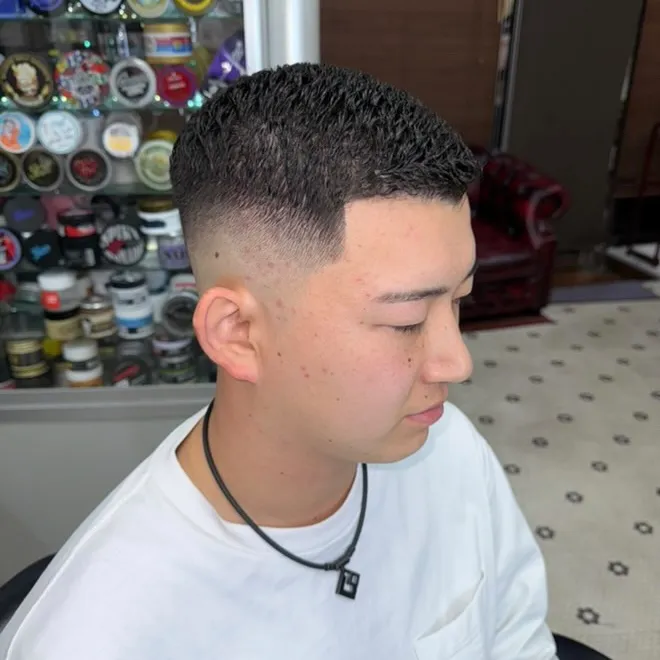 スキンフェード＋パーマ(アイロンパーマ、濡れパン)　