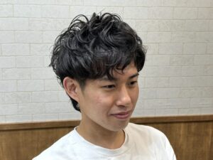 デザインパーマ+カラー+シェービング　　　