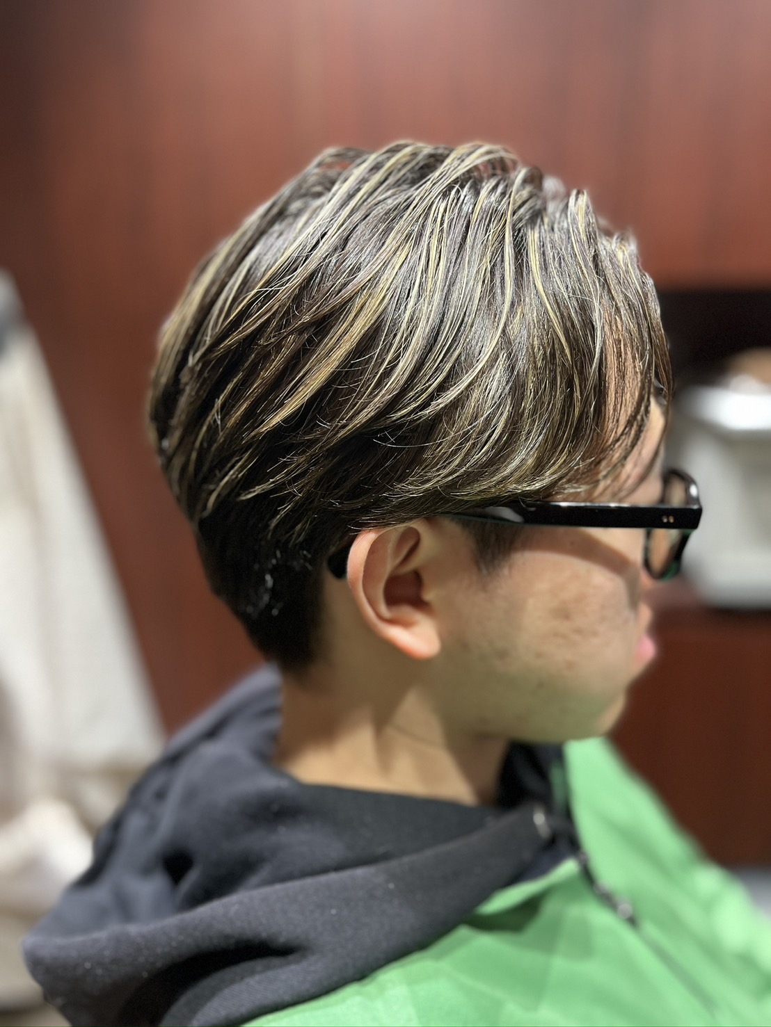 センターパート×メッシュ