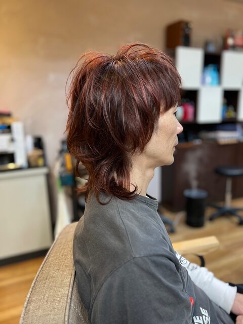 マッシュウルフロング➕ケアカラー