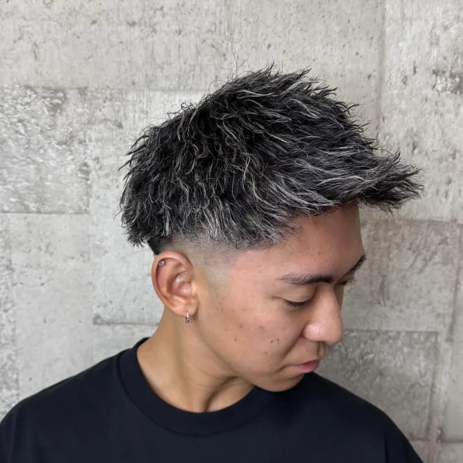 スキンフェード＋ツイスト＋ホワイトメッシュ 